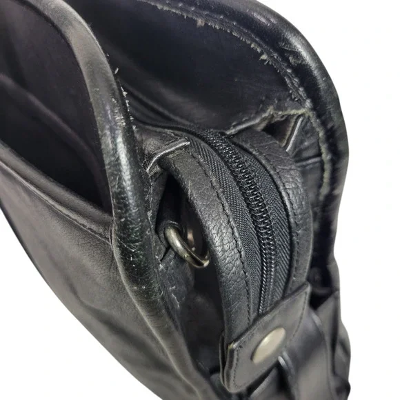 Vintage Wilsons Leather Briefcase Black Bag Laptop Commuter Documents Messenger - Picture 5 of 12